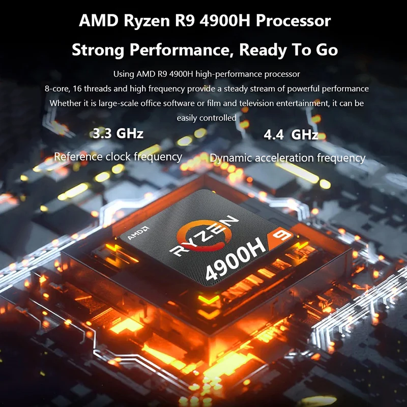 게이밍 노트북, 15.6 인치 AMD Ryzen R9 4900H 32G + 2TB SSD, Win 10 컴퓨터 사무실 노트북, 와이파이 C 타입 고속 충전 지문 잠금 해제