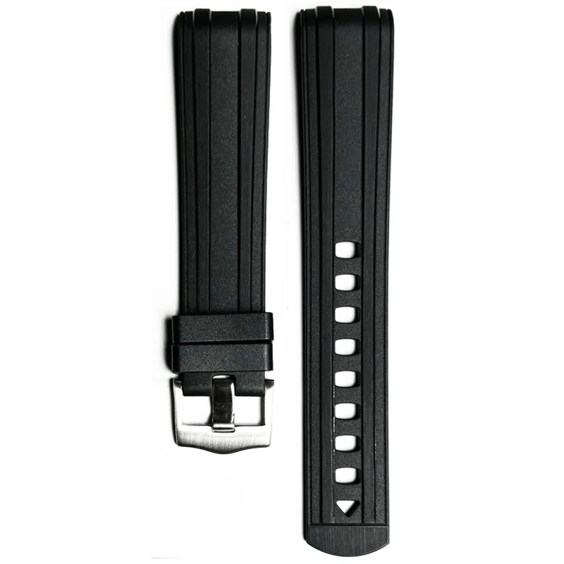 Sport Waterproof Curved End Rubber Strap - 20mm TPU Replacement Band