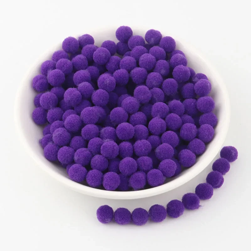 Deluxe Fluffy 8mm Round Pompoms for Kids' Crafts and DIY Projects, 2000 Pieces