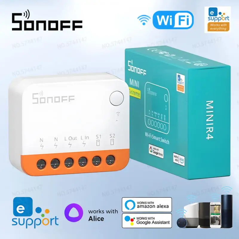 Sonoff-mini Interruptor Inteligente Extreme Wifi Módulo de Relé Controle Remoto por Voz Alice Assistente do Google Alexa Mini Minir4 10a