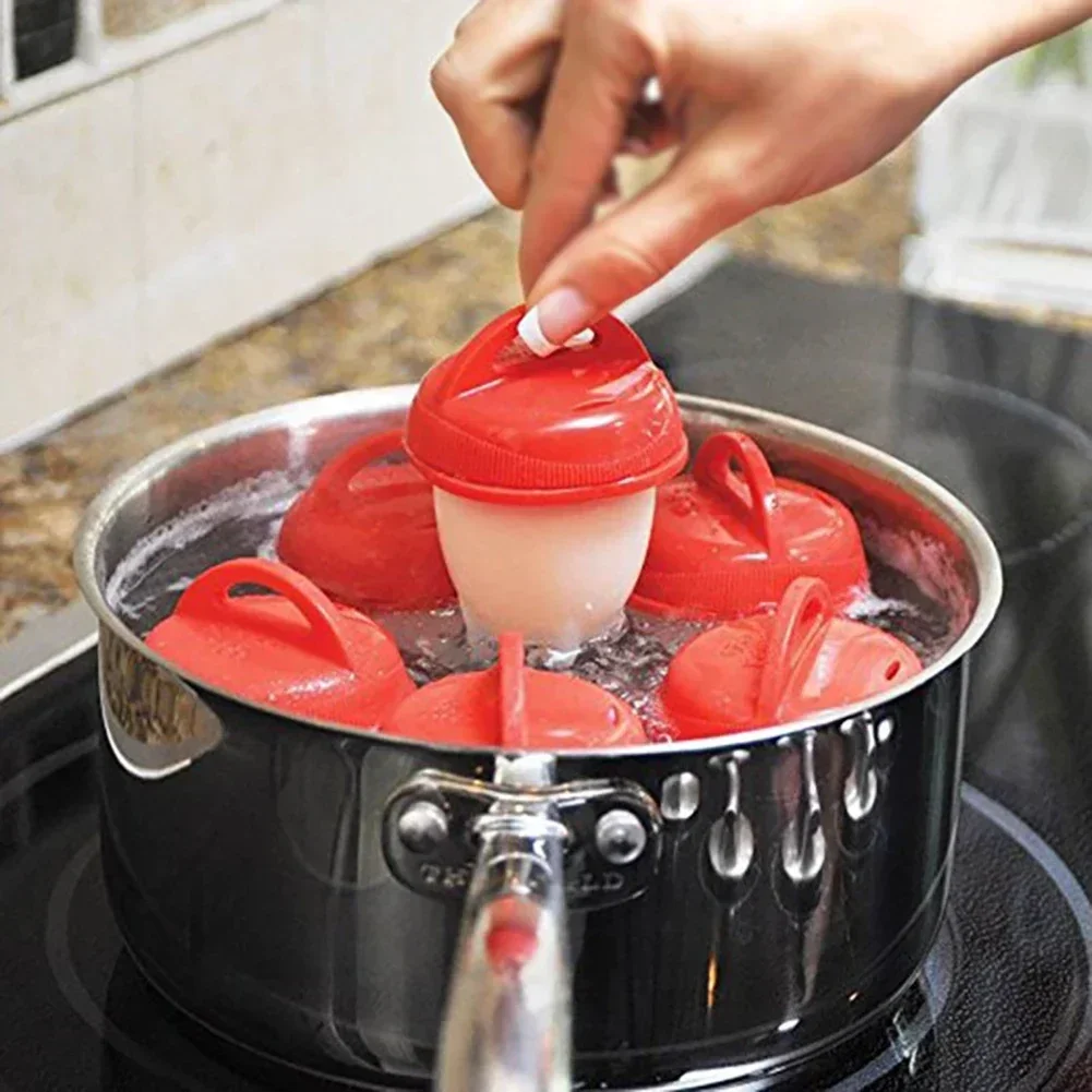 Egg Cooker Non-stick Silicone Boiled Eggs Cup Kitchen Egg Cooker Poachers Silicone Steamed Egglettes Cooking Accessories Gift Kitchen Tools