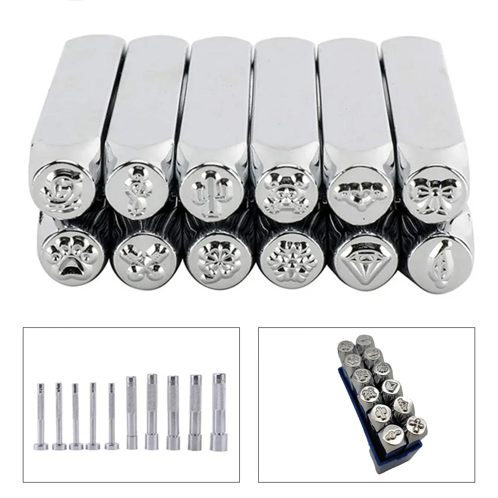 Metal Stamping Metal Punch DIY Leather Jewelry Stamping Pattern Embossed Steel Punch Jewelry Graphic Tool