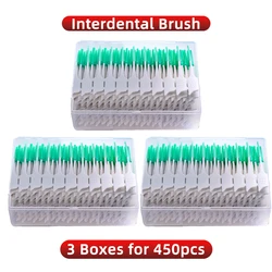Ultra - Fine Dental Floss Sticks - 150 Count | Interdental Brush & Toothpick (3 box for 450pcs)