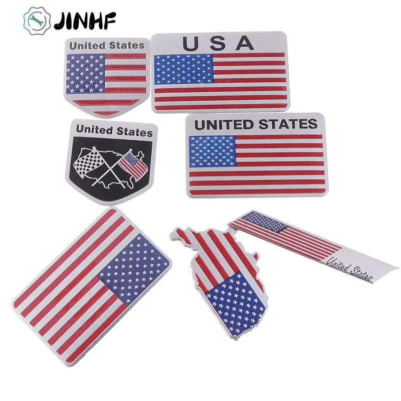 1 Pz Badge Sticker Moto Decal Car Styling 3D Lega Di Alluminio American Usa Map Bandiera Nazionale Emblema