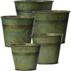 5 Size Galvanized Buckets Rustic Farmhouse Metal Bucket Galvanized Flower Bucket Plants Pot Home Indoor Outdoor Dr Tin Planter 1