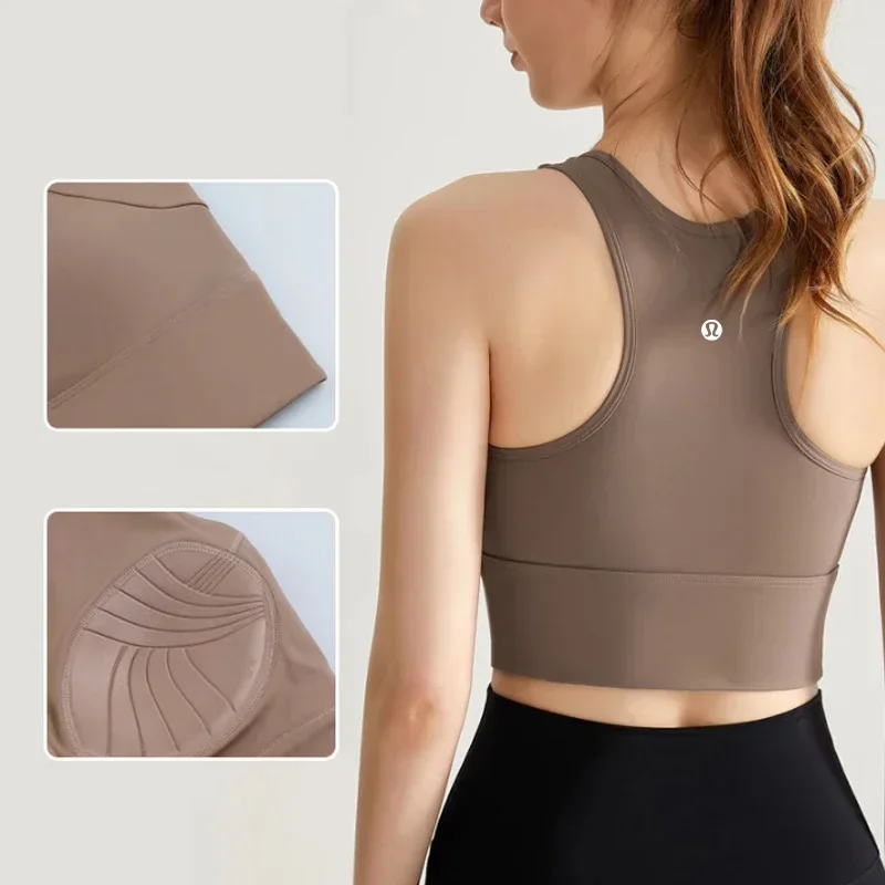 النساء الرياضة حمالات الصدر اليوغا سترة علوية عالي...