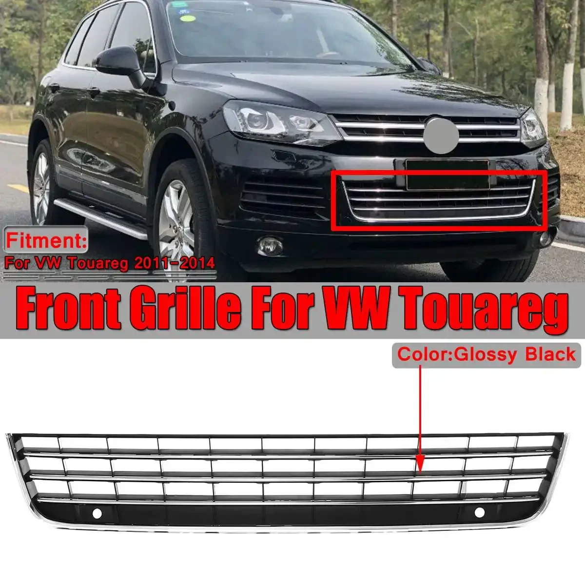 

Car Front Bumper Lower Grill Grille For VW For VOLKSWAGEN For Touareg 2011-2014 Front Air Intake Grille Radiator Racing Grills