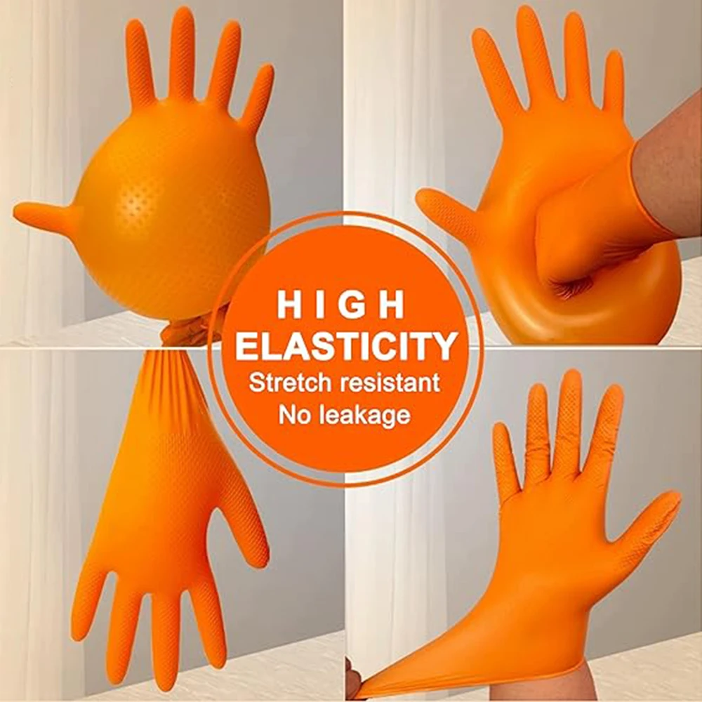 Heavy Duty Nitrile Gloves 8Mil Extra Thick Mechanic Industrial Disposable Glove with Textured Grip Antislip Safety Work Gloves Work Gloves Disposable Gloves Nitrile Gloves Protective Gloves