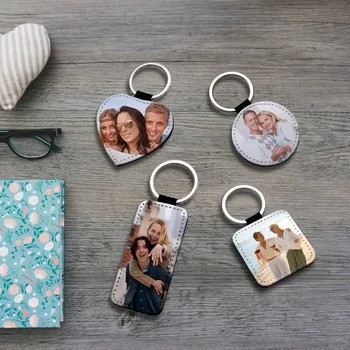 1 Custom Photo Keychain - Personalised PU leather round keyring with sublimation printing, unique personalised gift 1