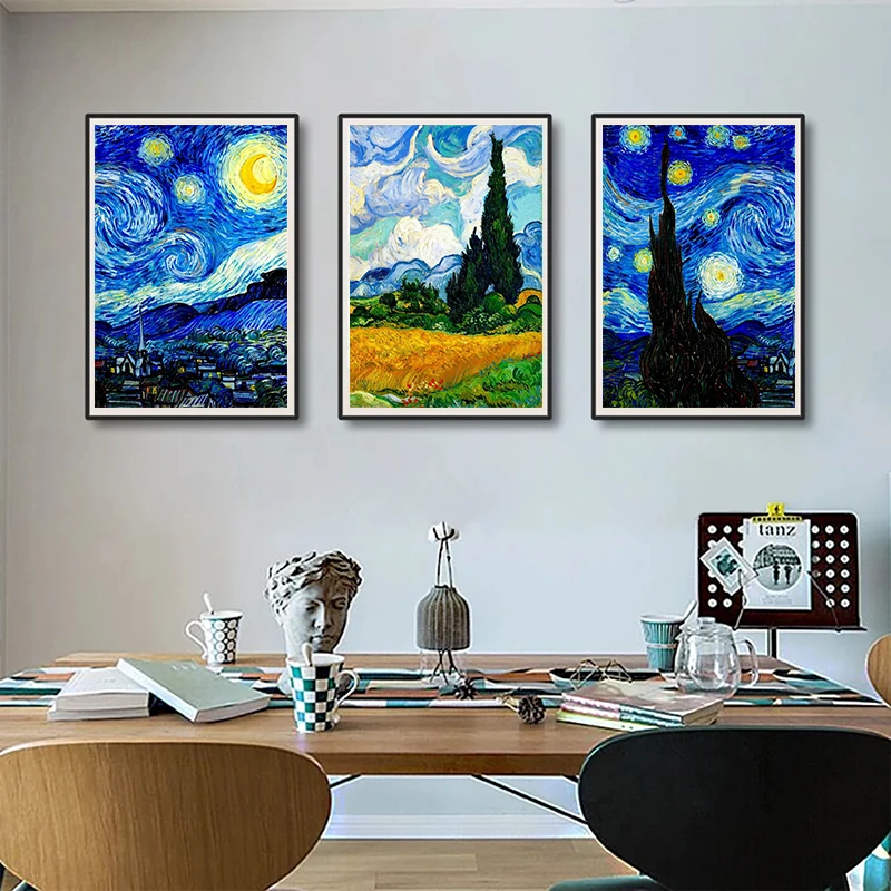 Starry Night Canvas Art: Vincent Van Gogh Inspired Wall Decor