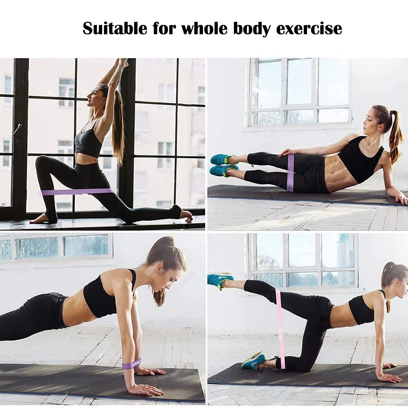 Portable Yoga Tension Belt Rubber Resistance Bands Pilates Squat Butt AIDS Stretching Exercise Equipment yoga resistance bands