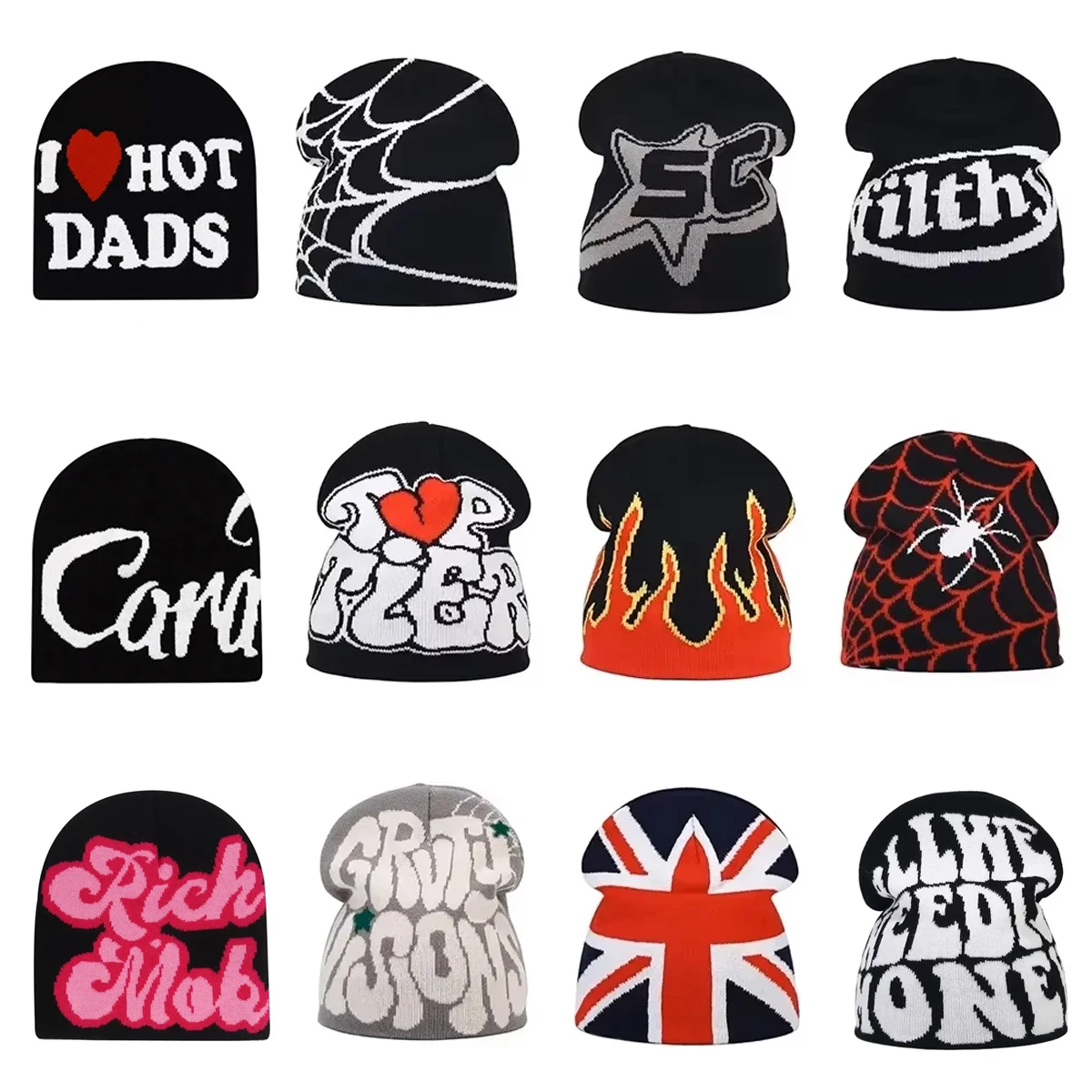 Mode lettre Beanie Cargo Y2K casquette pour hommes femmes Kanye bonnets Canada hiver tricoté Gorras Hombre haut garder au chaud chapeau en plein air