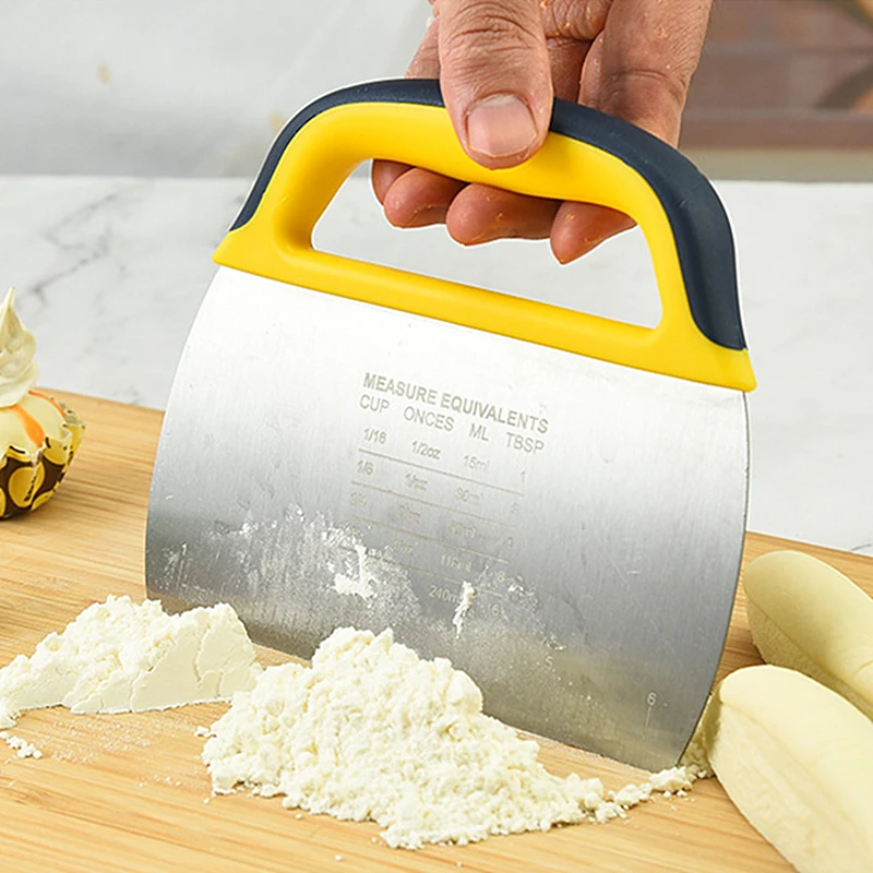 Stainless Steel Baking Dough Cutter with Scale Multifunctional Cake Spatula Bread Cream Scraper Kitchen Thickened Butter Knife