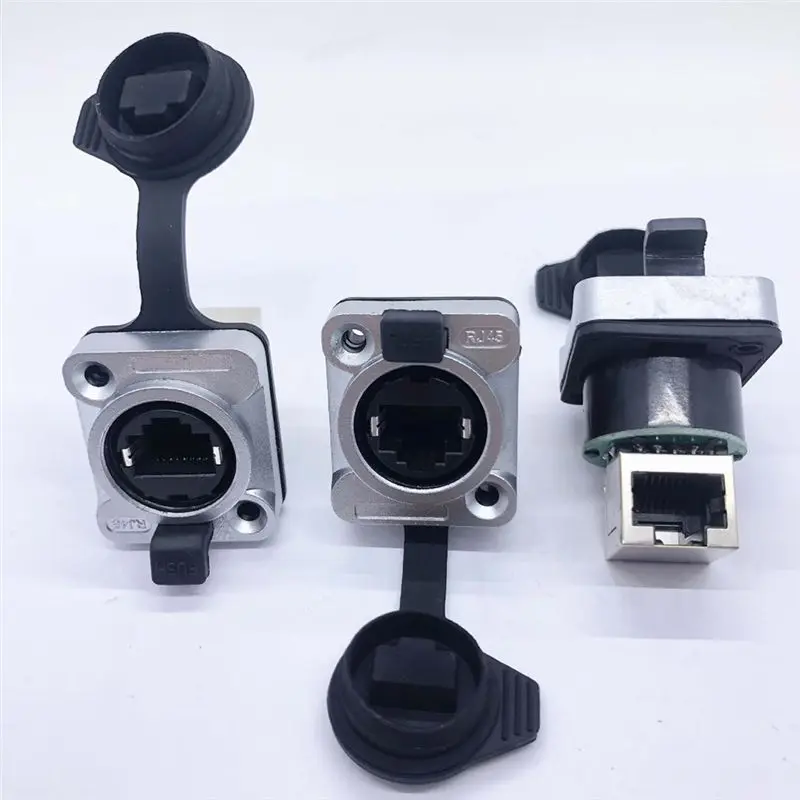 A72Z 10PCS 이더넷 Rj45 섀시 소켓 NE8FDP 이더넷 패스 스루 커넥터 IP65 방수