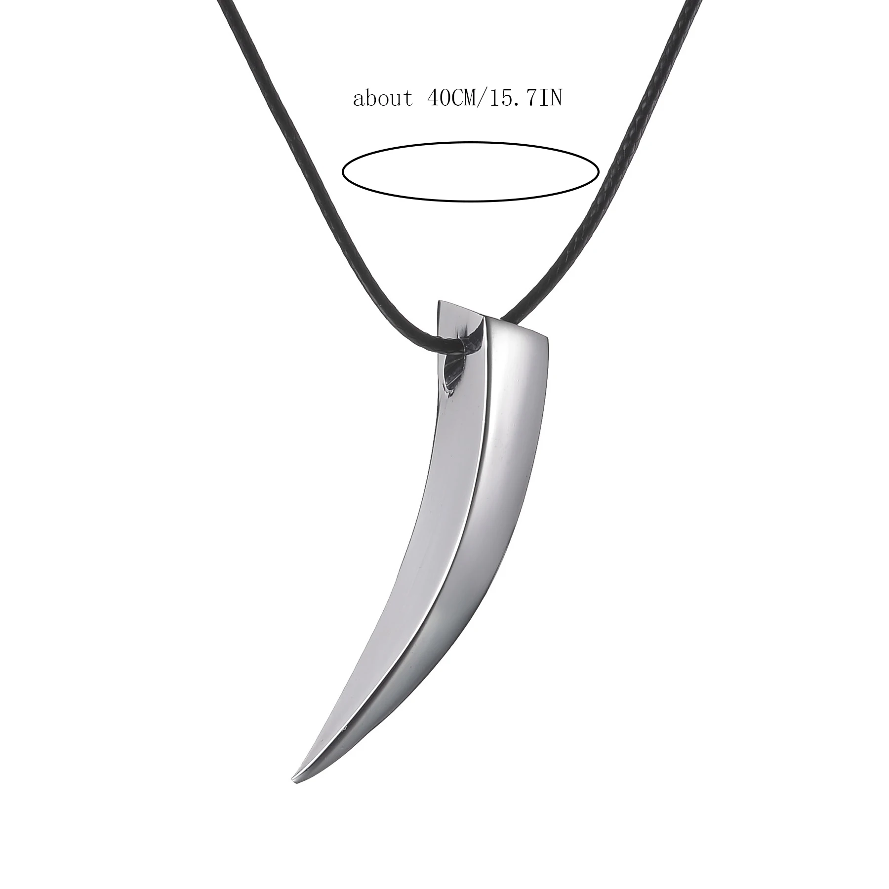 MeMolissa New Trendy Wolf Tooth Shaped Pendant Stainless Steel Necklace For Men Fashion Rope Chain Necklace Jewelry Gift