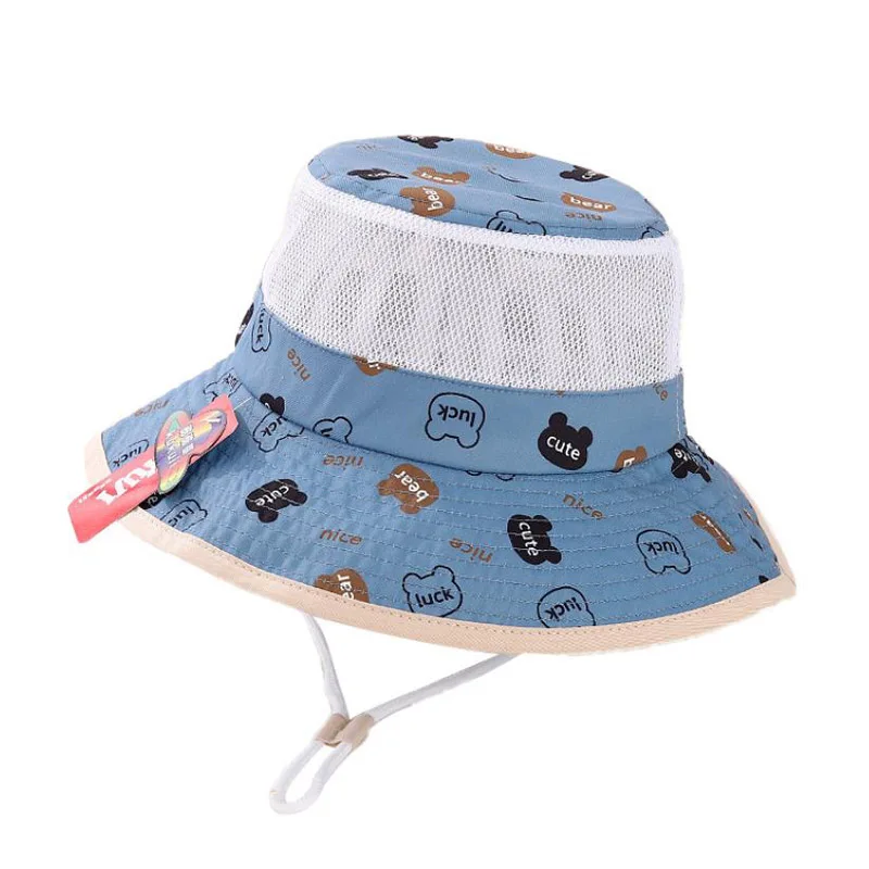 

Doitbest 2023 Travel Summer Baby Kids Bucket Hats Mesh Cute Bear Sun Cap Shell Boys Girls Outdoor Beach Fisherman Hat