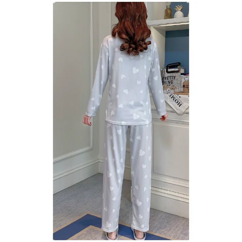 Nursing Maternity Nightgown Spring Autumn Long Sleeves Homewear Breastfeeding Pregnancy Women Pajamas Sets Sleepwear D0072 6