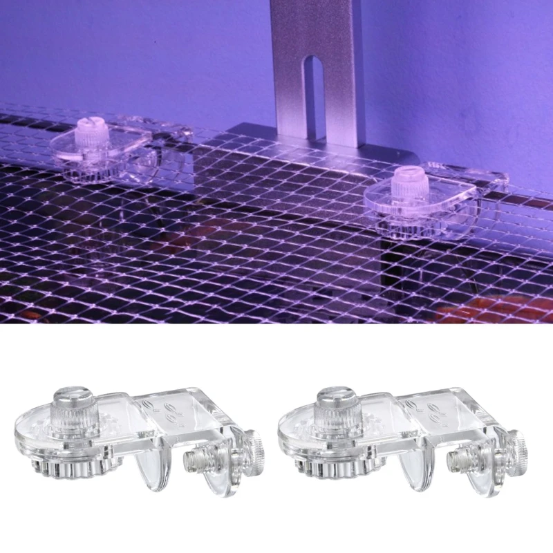 Fish Tank Bulkhead Fitting Anti-Jump Net Clamp Holder Acrylic Transparent Fixed Clip Aquarium Cover Clips Aquarium Accessories