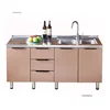 Modern Assembled Kitchen Cabinets for Rental House Economical Stainless Steel Kitchen Island Storage Cabinets Kitchen Furniture 2