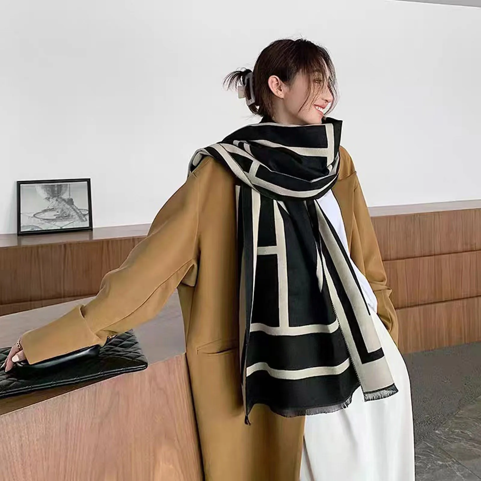 Warm Winter Woman Scarf Daily Clothing Accessories Scarf Y2k 2023 Thick Warm Set Knitted Neckerchief 2024 Bonnet Femme Hiver