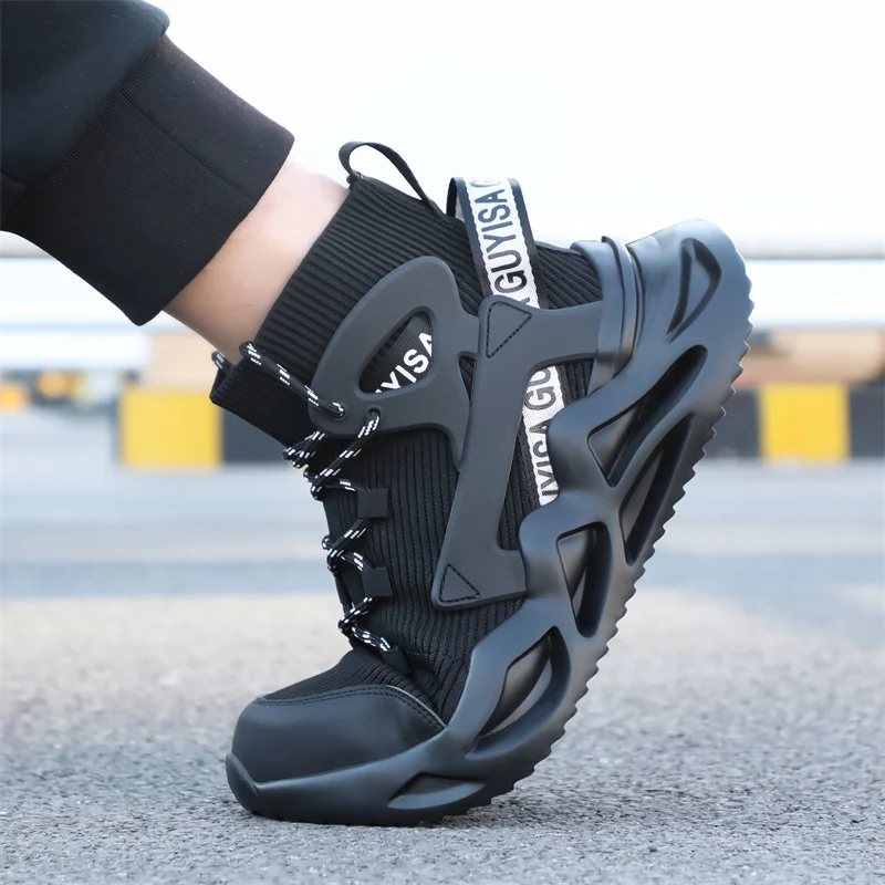 Men\'s Boots Safety Shoes Steel Toe Boots Breathable Puncture-Proof Work Safety Boots Male Footwear Construction Sneakers