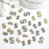 10PCS Exquisite Dollar Sign Nail Charms Metal Alloy Sparkling Rhinestone Nail Art Decorations Accessories For Manicure DIY 2