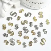 10PCS Exquisite Dollar Sign Nail Charms Metal Alloy Sparkling Rhinestone Nail Art Decorations Accessories For Manicure DIY 2