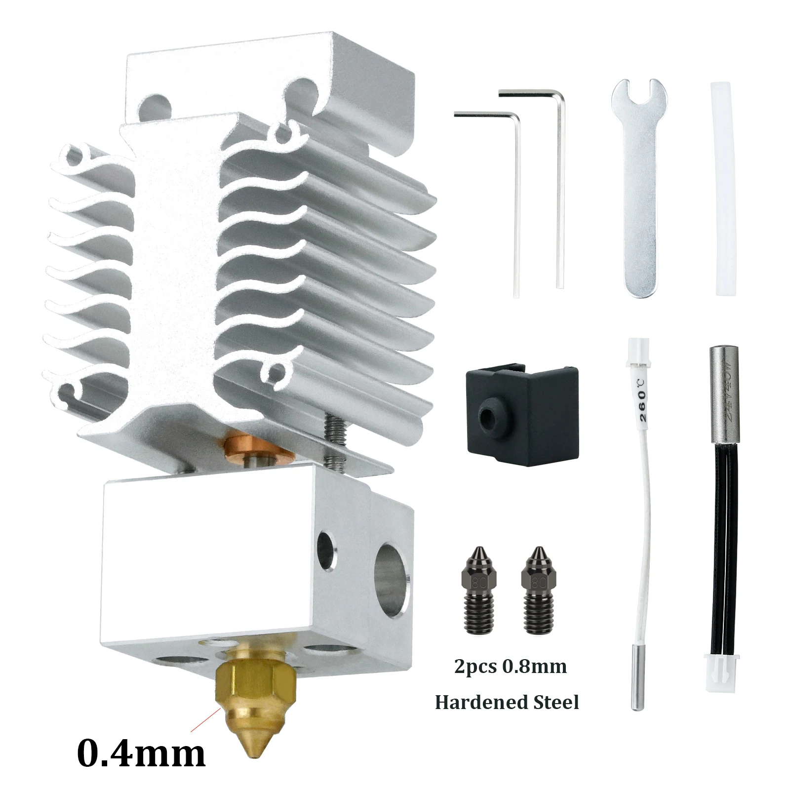 High-Performance Bimetallic Hotend Update Kit with Heating Block for 3D Printers