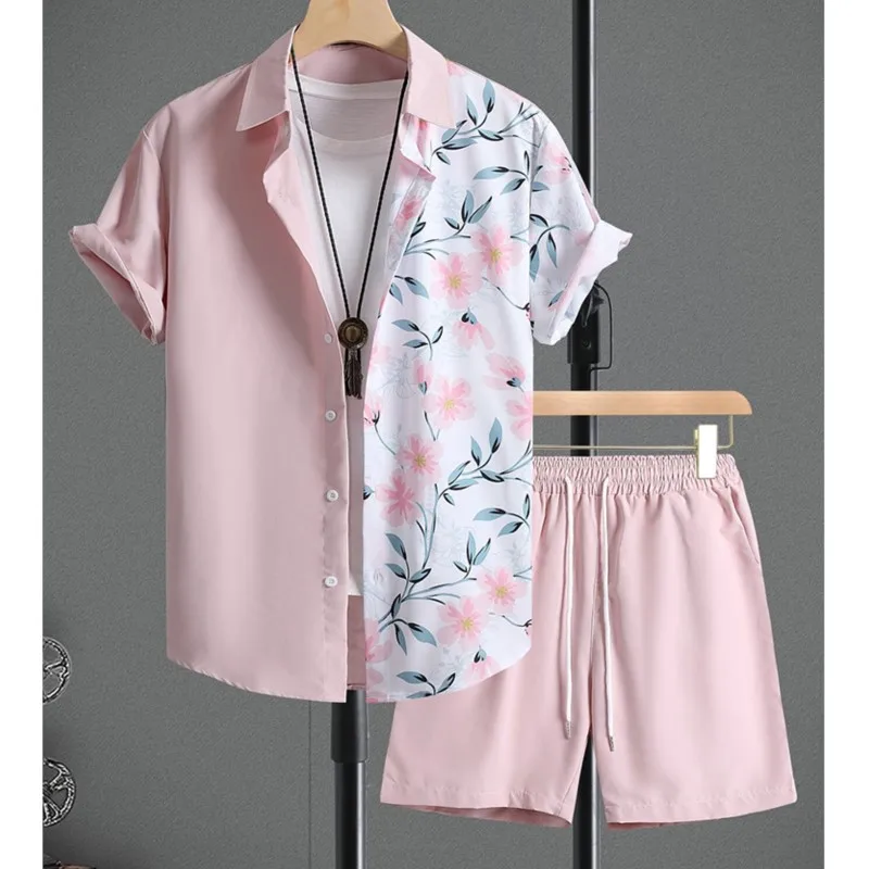 Hawaiian Men's Short Sleeve Shirt And Beach Shorts Set Beach Party Men's Shorts Summer Vacation Fashion Men's Casual Shirt