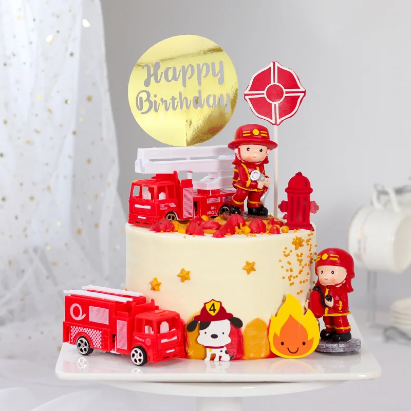Пожарная лестница с тематикой Fireman Hero грузовик торт Топпер для детского дня