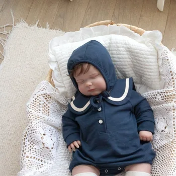 2025 Autumn New Baby Long Sleeve Bodysuit Solid Infant Boy Girl Large Lapel Jumpsuit Cotton Newborn Toddler Clothes 0-24M