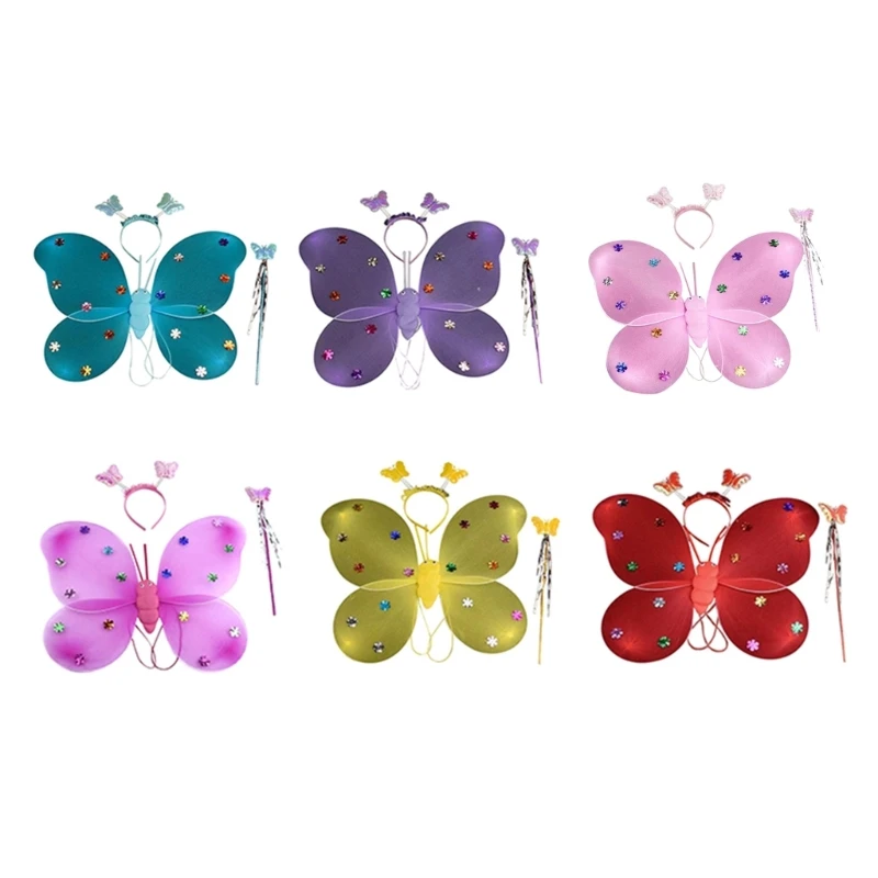 

Halloween-Cosplay Wings Angel Wings Butterfly Wings with Headband Fairy Princess Wings Girls Kindergarten Cosplay-Props