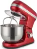 6 Speed Dough Mixer Metal Lid with Stainless Steel Bowl, Tilt-head Kitchen Mixer with Wire Whisk, Dough Hook, Flat Beater 1