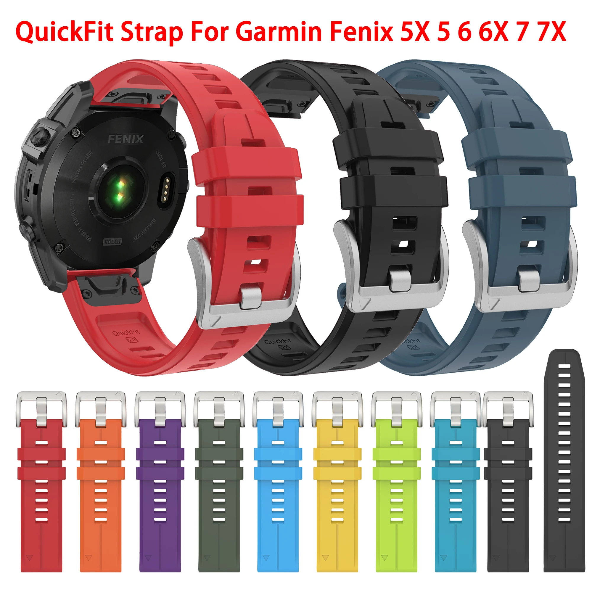 Versatile Silicone Watch Strap with QuickFit Clasp