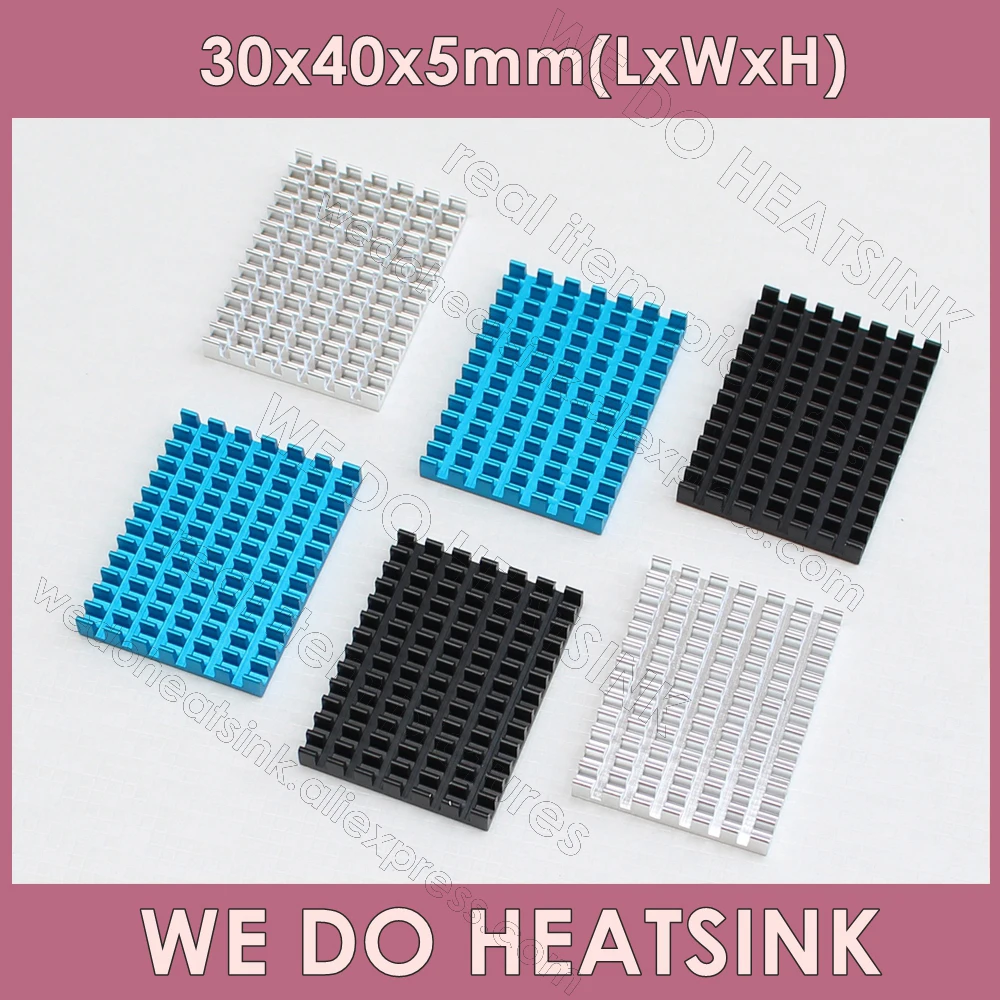 Радиатор для ЦП Raspberry Pi 4 Model B, алюминиевый радиатор для охлаждения процессора, 30 х40х5 мм, без термальной подушки или с ним