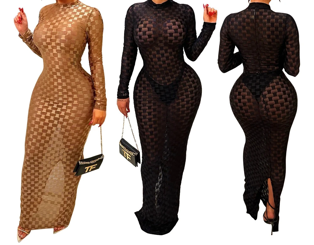Turtleneck Hollow-Out Bodycon Dress