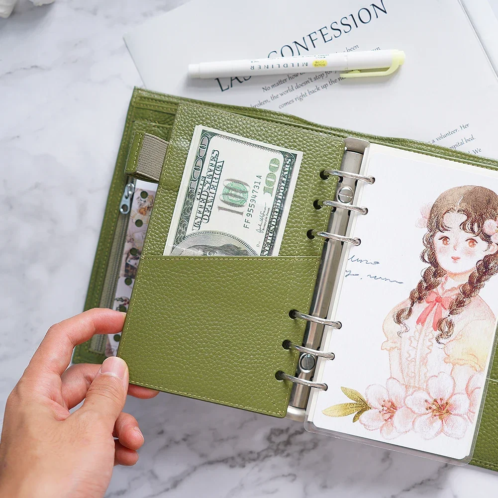 Moterm Luxe 2.0 Personal Size Planner with 30 MM Rings Binder Genuine Pebbled Grain Leather Notebook Diary Agenda Organizer 4