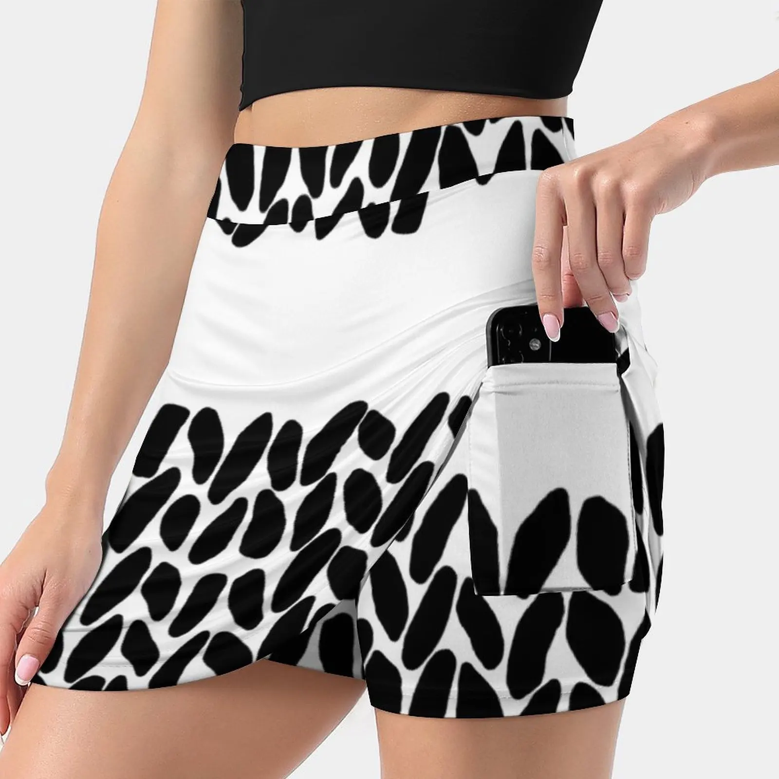 

Мини-юбка женская трикотажная трапециевидная, с карманами