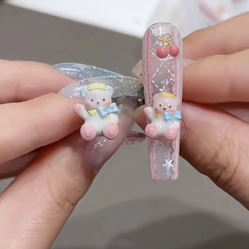 1Pc Cartoon Bear 3D Relief Silicone Nail Mold - Nail Art Decor Template for DIY Manicure Design Tools