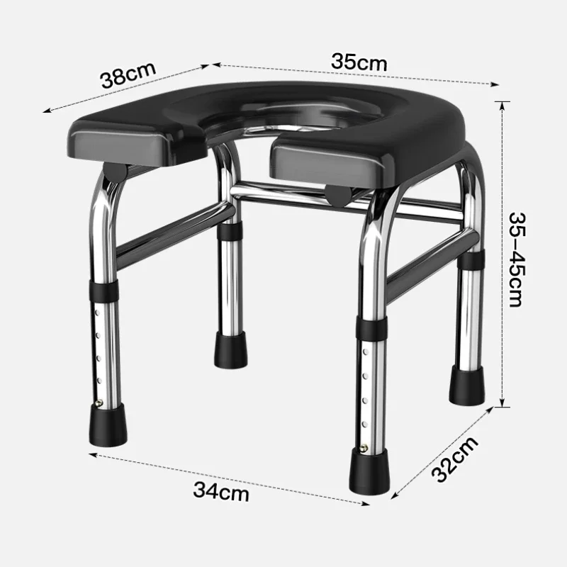 Elderly Squat Toilet Seat Stool Potty Chair for Bathroom Multi Uses Stable Bottom Trong Bearing Capacity Commodes Chairs Folding 2