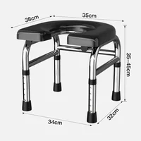 Elderly Squat Toilet Seat Stool Potty Chair for Bathroom Multi Uses Stable Bottom Trong Bearing Capacity Commodes Chairs Folding 2
