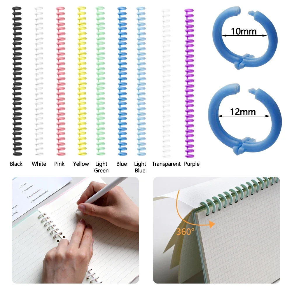 A4 A5 B5 Detachable Buckle Loose-leaf Binding Strip 30-hole Round Hole Coil Opening and Closing Ring DIY Plastic Binder loose leaf notebook binder