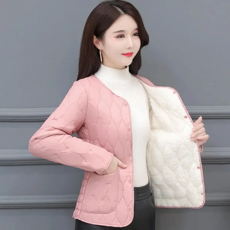 2023 Autumn and Winter New Light and Thin Warm Clothes for the Middle and Elderly Down Cotton Coat Inner Liner Thickened Plushed