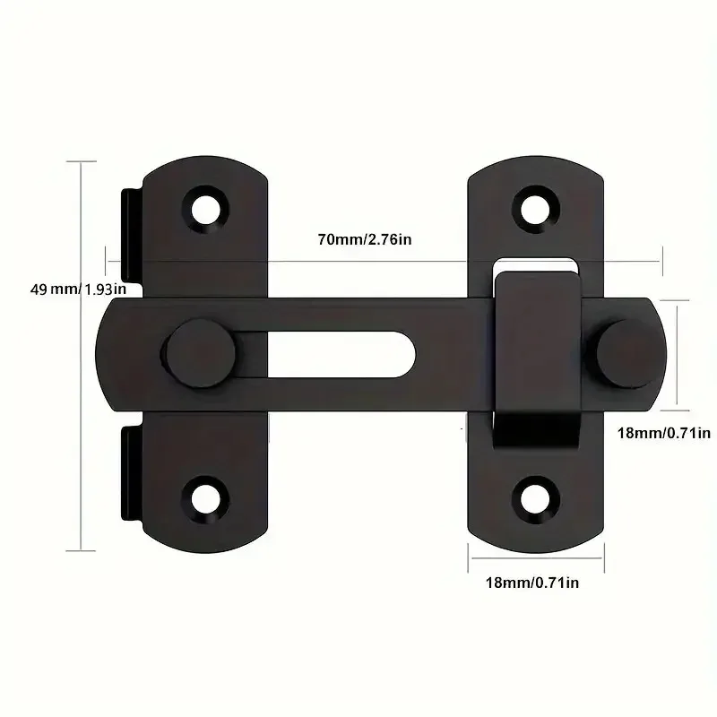 Door Latch 1Pcs Stainless Steel Sliding Barn