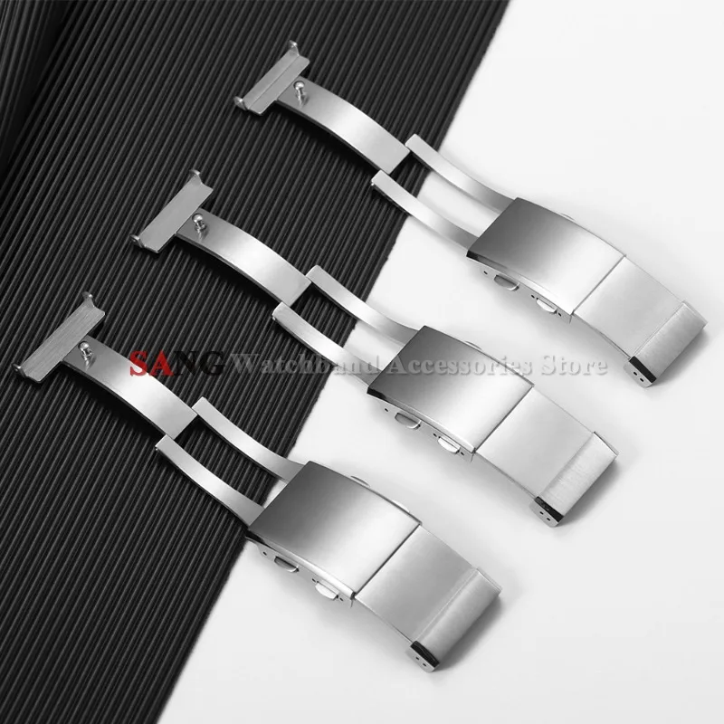Premium Stainless Steel Adjustable Folding Watch Clasp with Extendable Buckle - Luxury Metal Finish