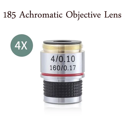 Obiettivo Per Microscopio 4x - Lente Acromatica, Filettatura 20mm, Per Microscopi Biologici - Foto 5