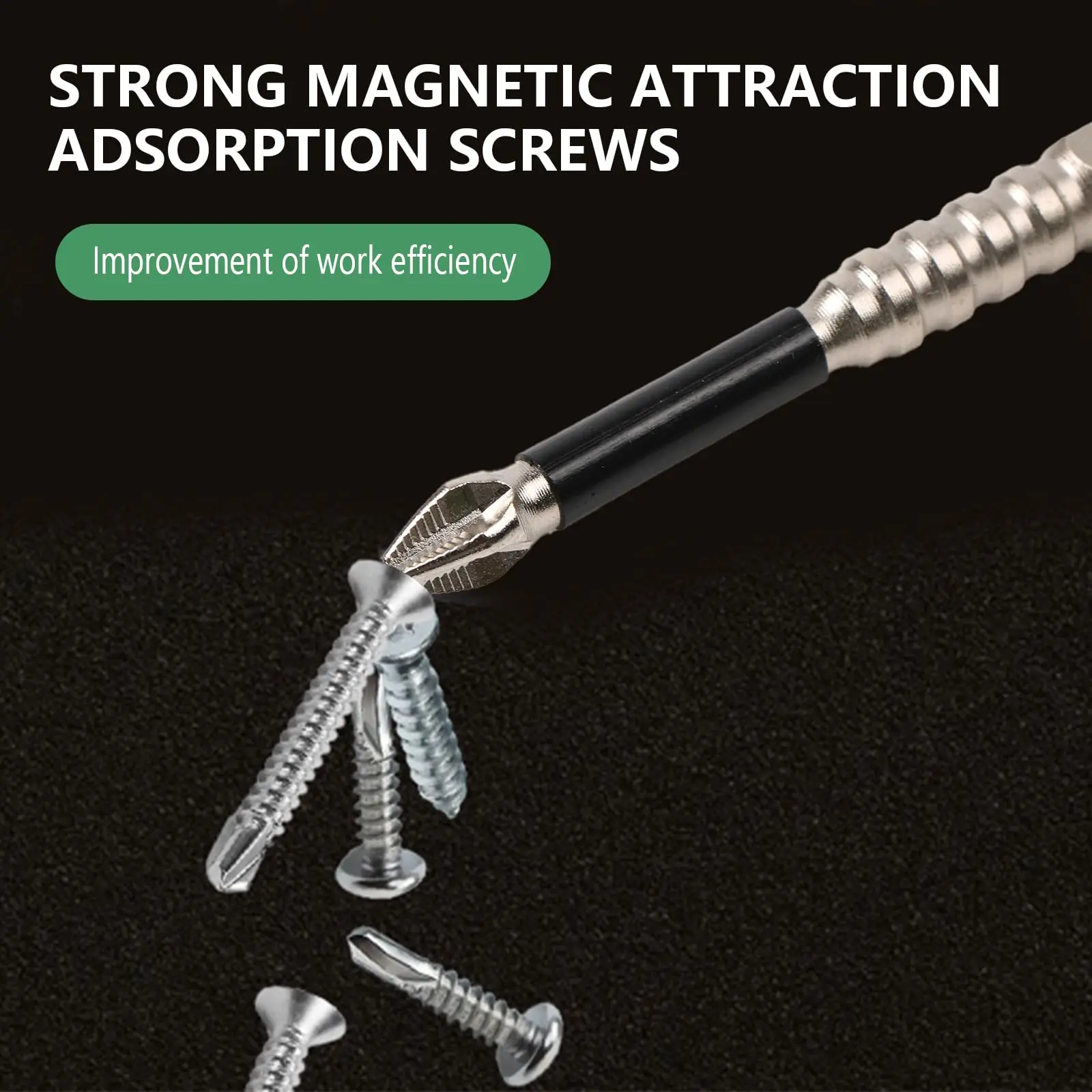 High magnetic screwdriver bit set, electric screwdriver set, suitable for power and hand tools, anti-slip hex shank.