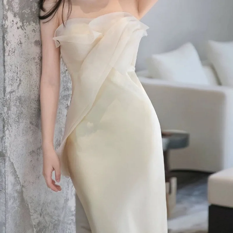 여성용 인어 꼬리 원피스, 숙녀 긴 공, 저녁 손님 파티, 칵테일 원피스, 기질 웨딩 원피스