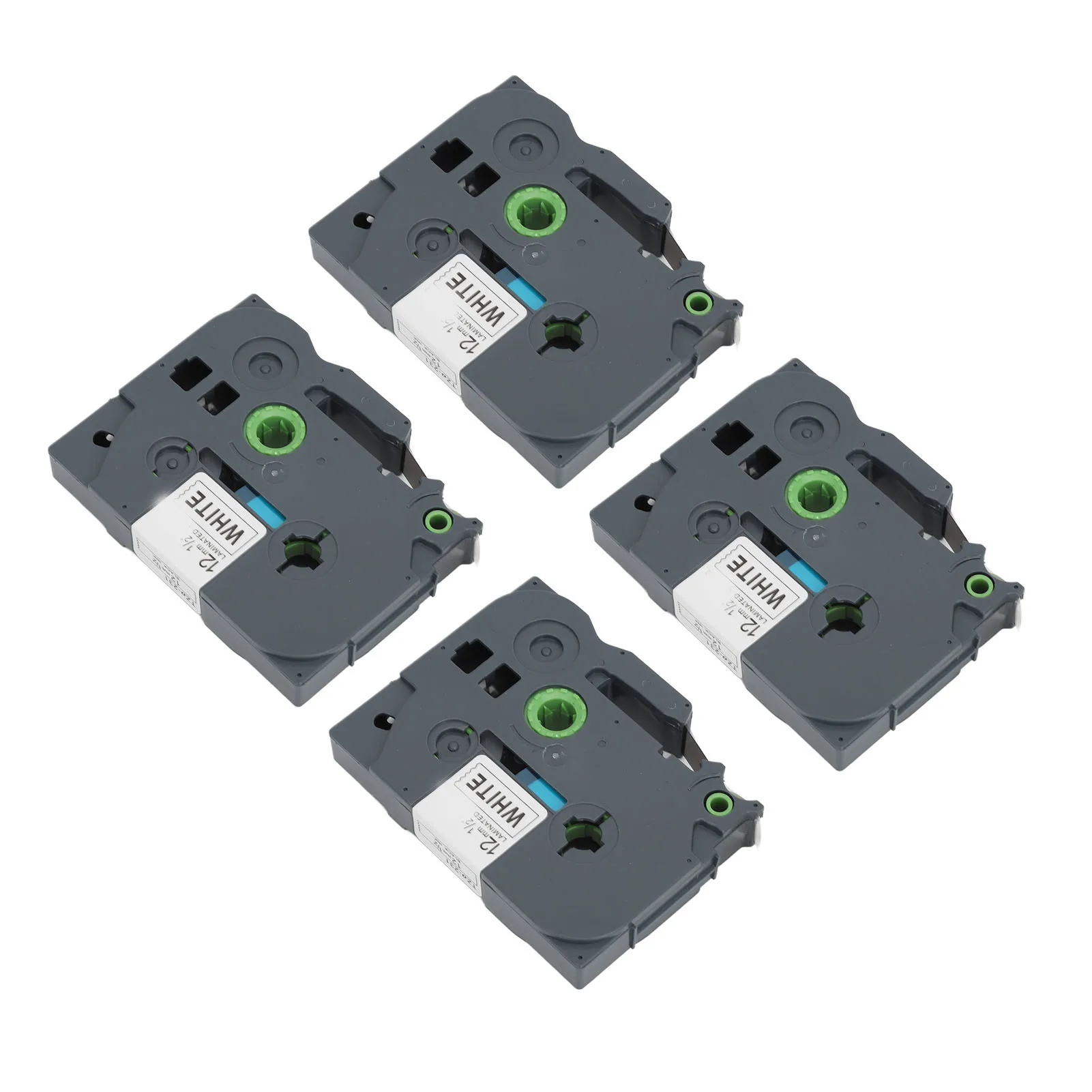 4PCS 12mm Label Maker Tape Refill Label Tape 12mm Waterproof Black On White Label Maker Tape Replacement Refill