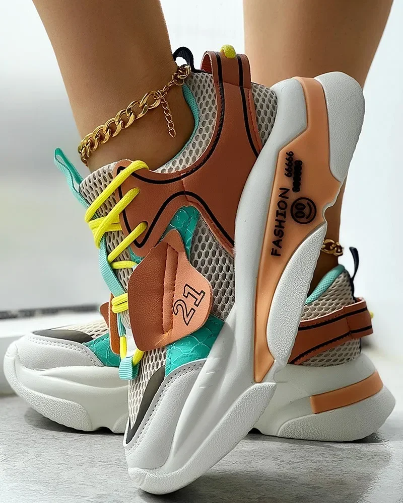 Color-block Sneakers - White/multicolored - Ladies | H&M US